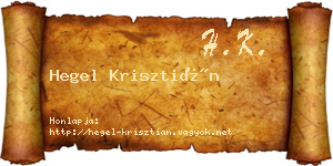 Hegel Krisztián névjegykártya